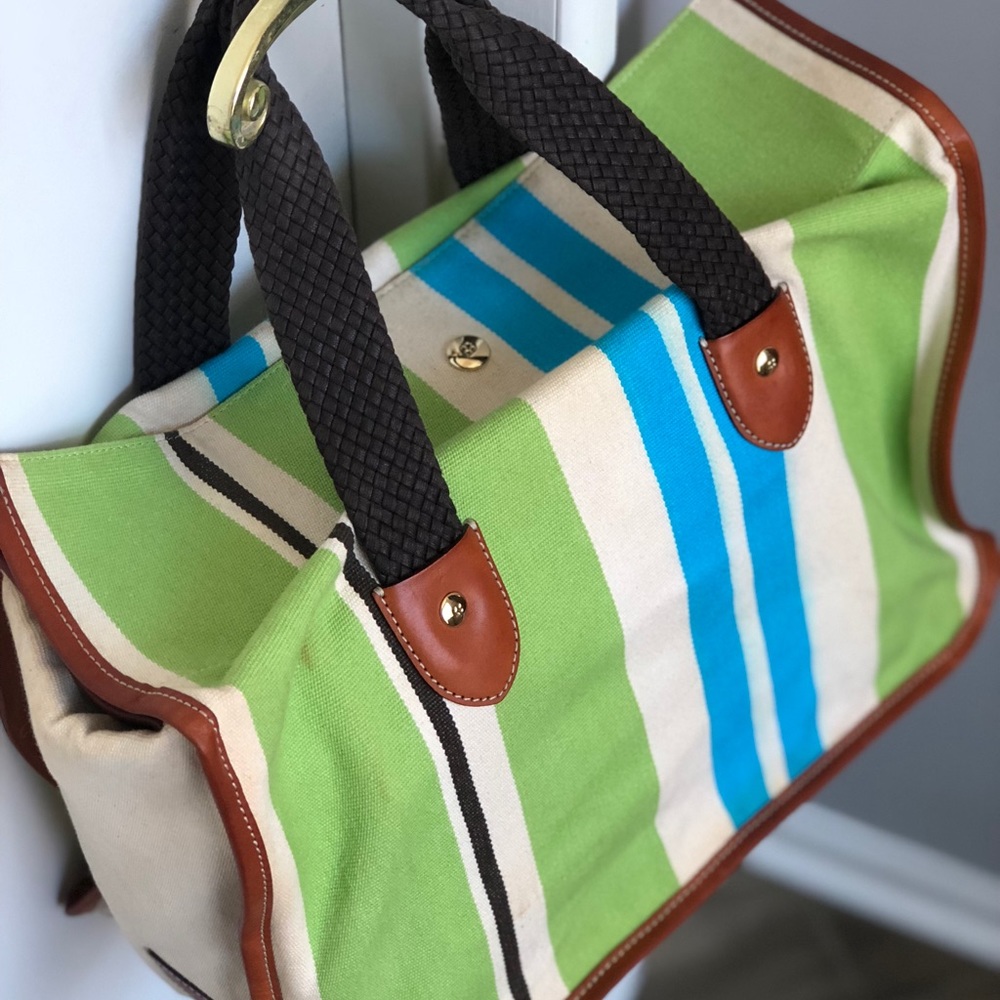 ♠️ KATE SPADE ♠️ Striped Bag w/Woven Handles
